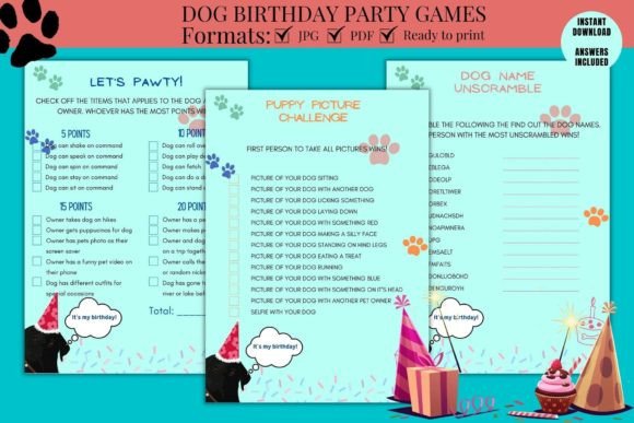 Download Printable Dog Birthday Party Game Bundle - Premium Resources